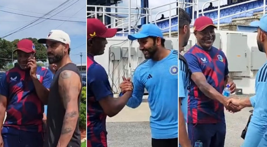 Indian players meet Brian Lara ahead of second Test between West Indies and India