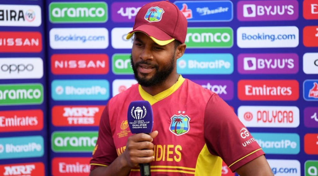 West Indies captain Shai Hope looked sad after humiliating defeat in first ODI against India