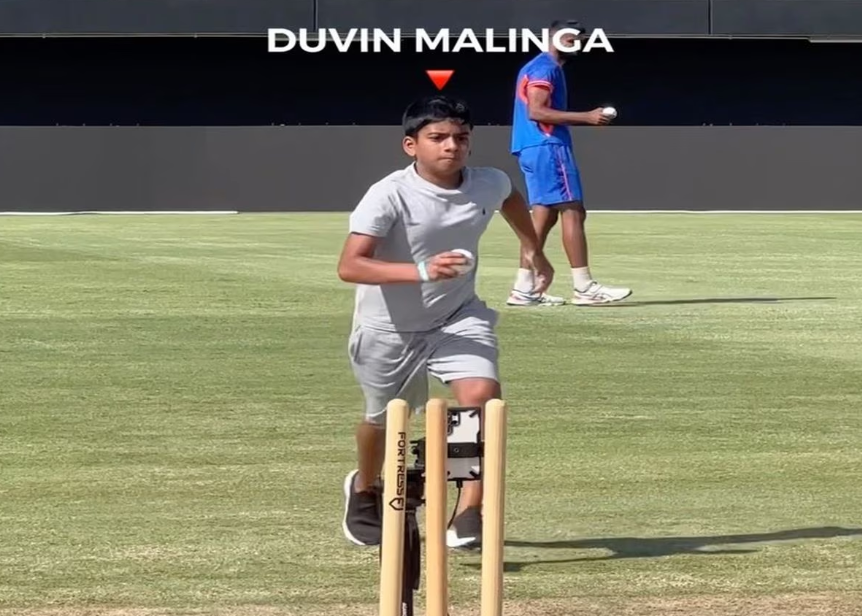 You will also be shocked to see bowling of Sri Lankan Malinga son, who swings like his father