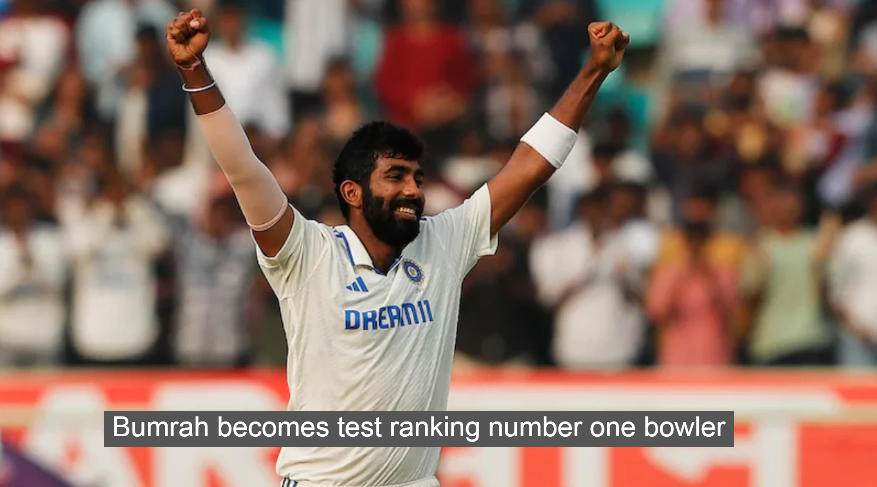 Bumrah becomes number one bowler in test bowling rankings