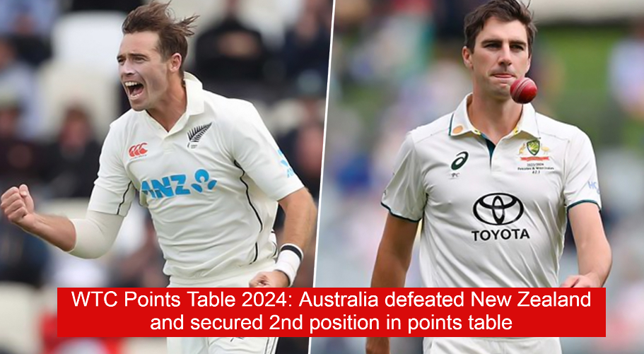 WTC Points Table 2024: Australia defeated New Zealand and secured 2nd position in points table